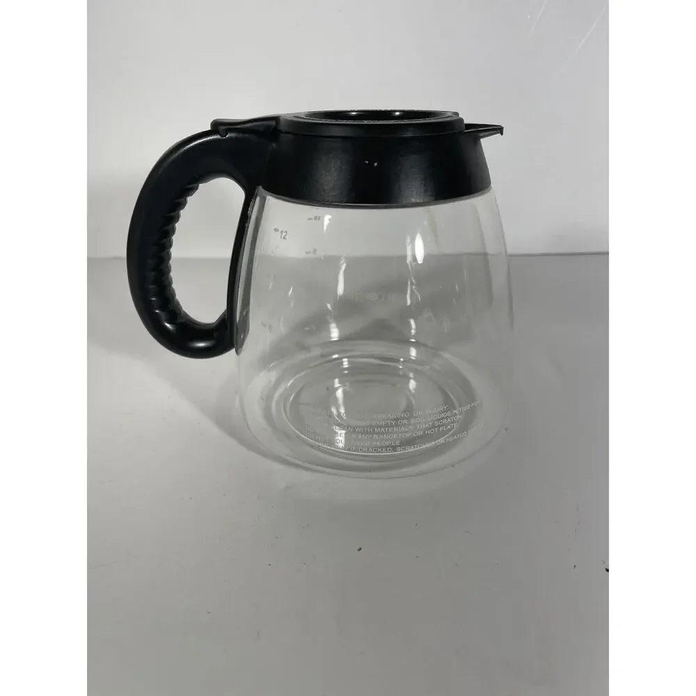 Mr. Coffee 12 Cup Carafe Glass Replacement‎ Decanter Pot Black Handle & Lid